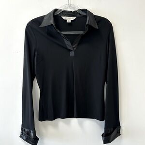 🎉HP🎉 Petite Sophisticate • Black Chic Top • Sz MP • Vintage